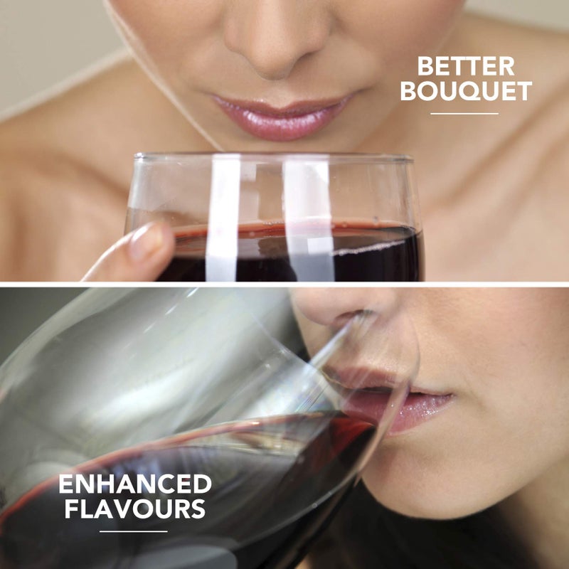 Final Touch Conundrum Wine Decanter Aerator - Superior Aeration & Oxygenation, Two-Phase Aeration Process, Enhances Flavor & Aroma, Elegant Stainless Steel Base, 375ml Capacity (WDA600) - Image 4